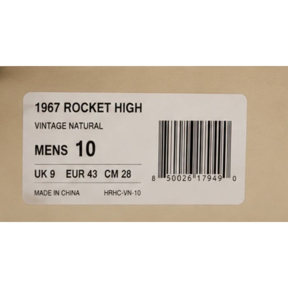 Hood 1967 Rocket High Cut Sneakers Vintage Natural Canvas Unisex Men’s - Picture 6 of 6